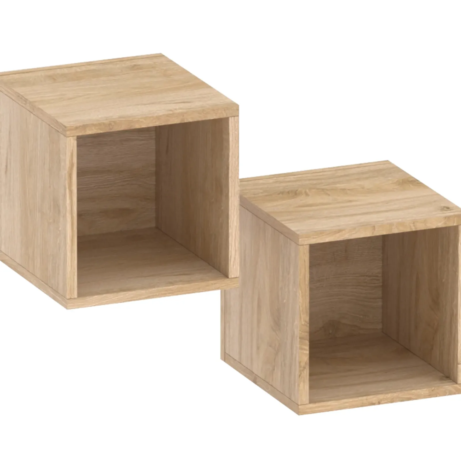 Garnero Arredamenti Mensole E Pensili-Coppia 2 mensole cubotti 28x29h cm da parete chiaro Sunset Rovere