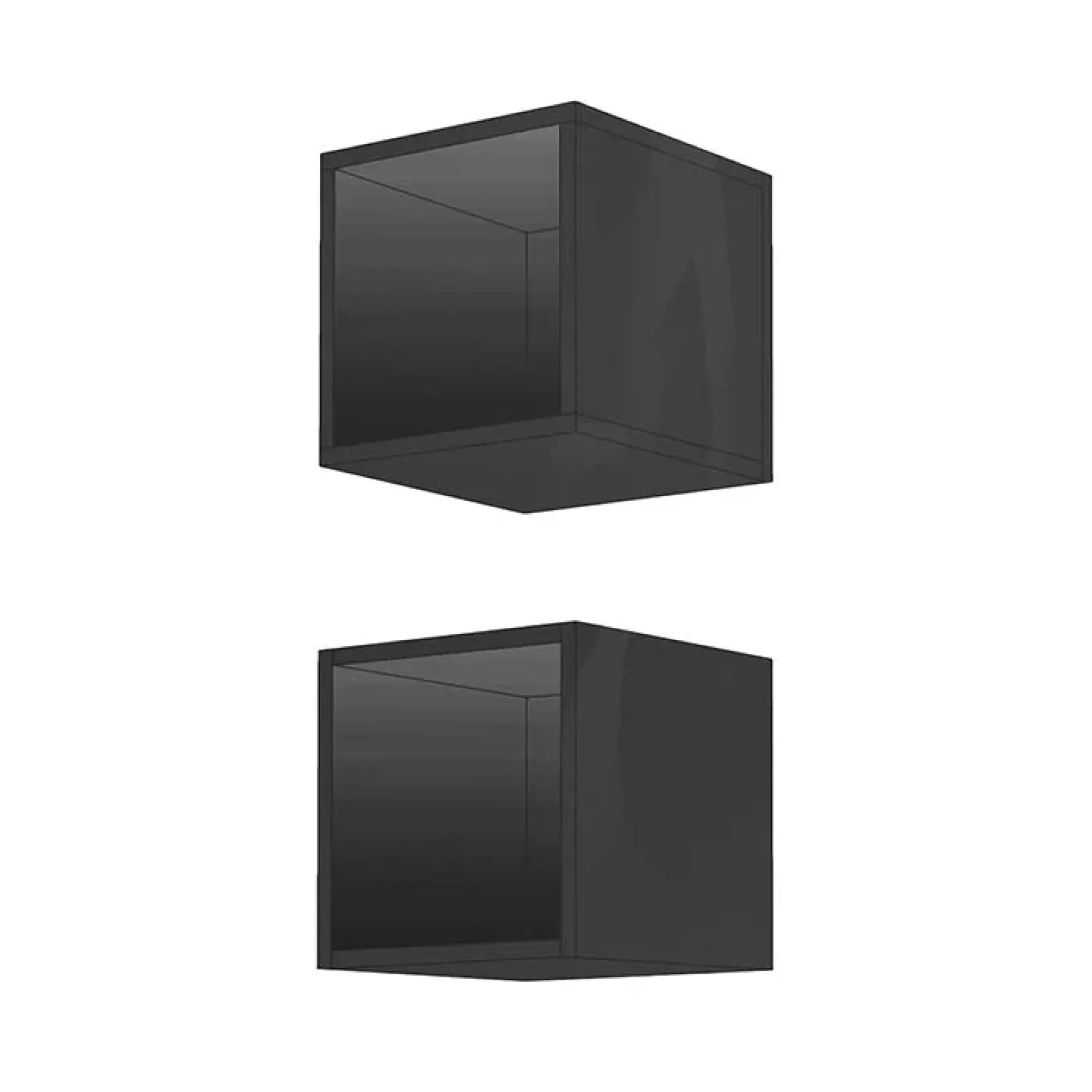 Garnero Arredamenti Mensole E Pensili-Coppia 2 mensole cubotti 28x29h cm da parete grigio lucido Infinity Antracite