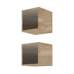 Garnero Arredamenti Mensole E Pensili-Coppia 2 mensole cubotti 28x29h cm da parete noce stelvio Infinity Rovere