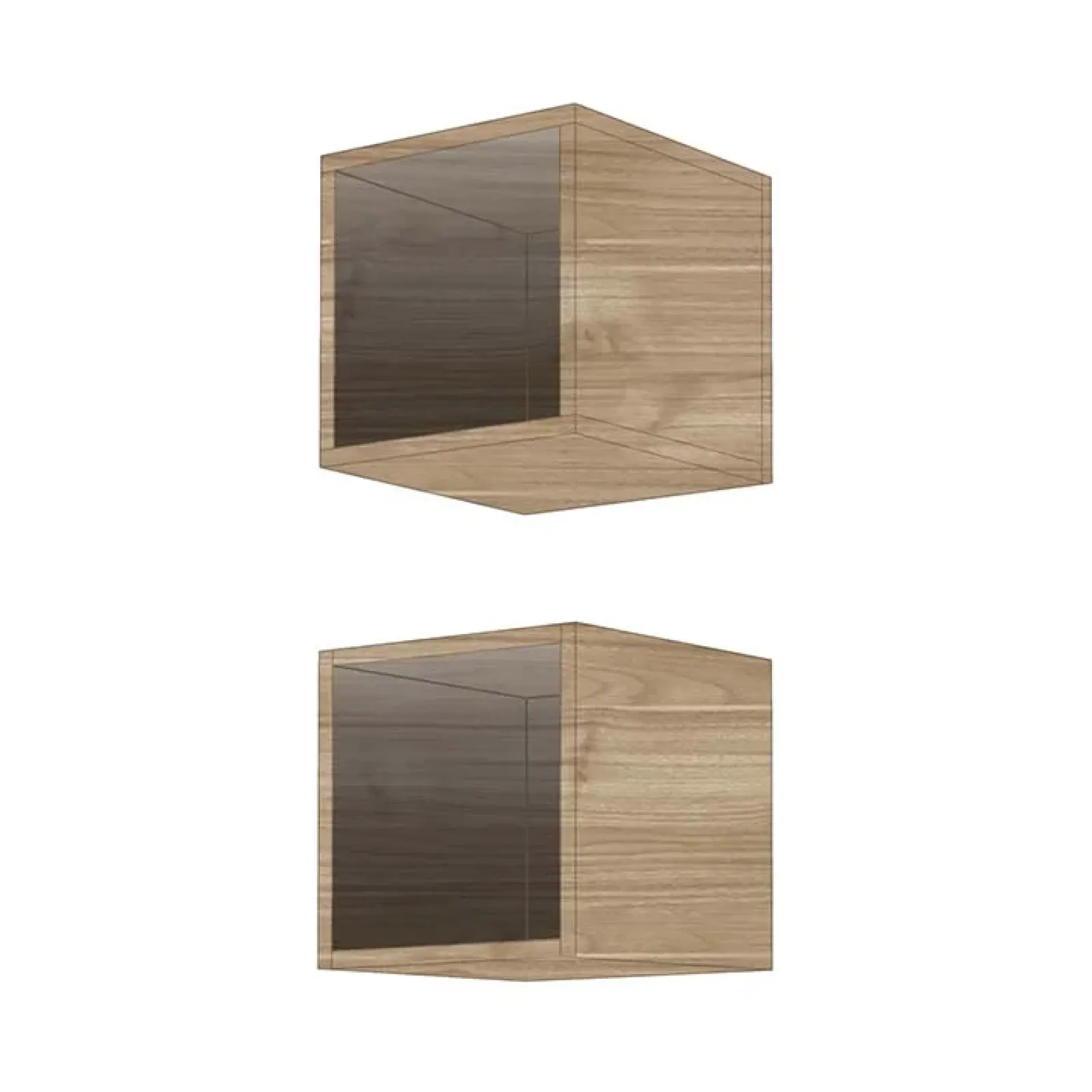 Garnero Arredamenti Mensole E Pensili-Coppia 2 mensole cubotti 28x29h cm da parete noce stelvio Infinity Rovere