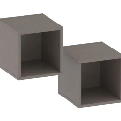 Garnero Arredamenti Mensole E Pensili-Coppia 2 mensole cubotti 28x29h cm da parete bronzo Sunset Marrone