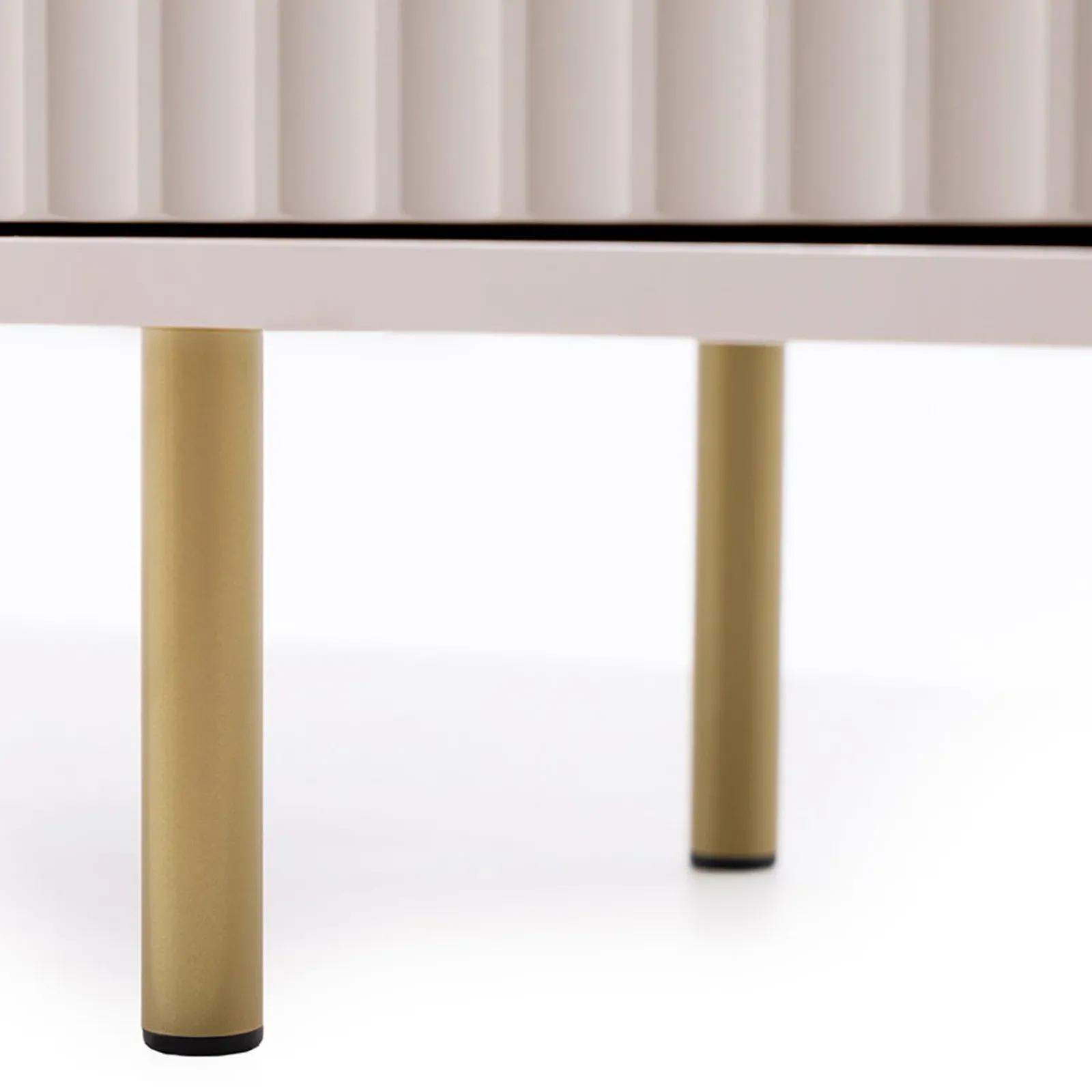 Garnero Arredamenti Credenza Alta-Credenza alta 80x140h cm 1 anta 2 cassetti cannettato moderna beige Vanessa