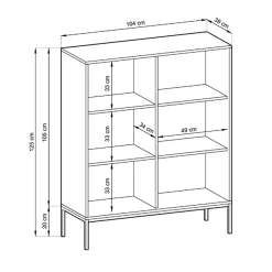 Garnero Arredamenti Credenze Moderne|Madie Moderne-Credenza alta 104x125h cm 2 ante moderna soggiorno nero Alisa Nero Opaco