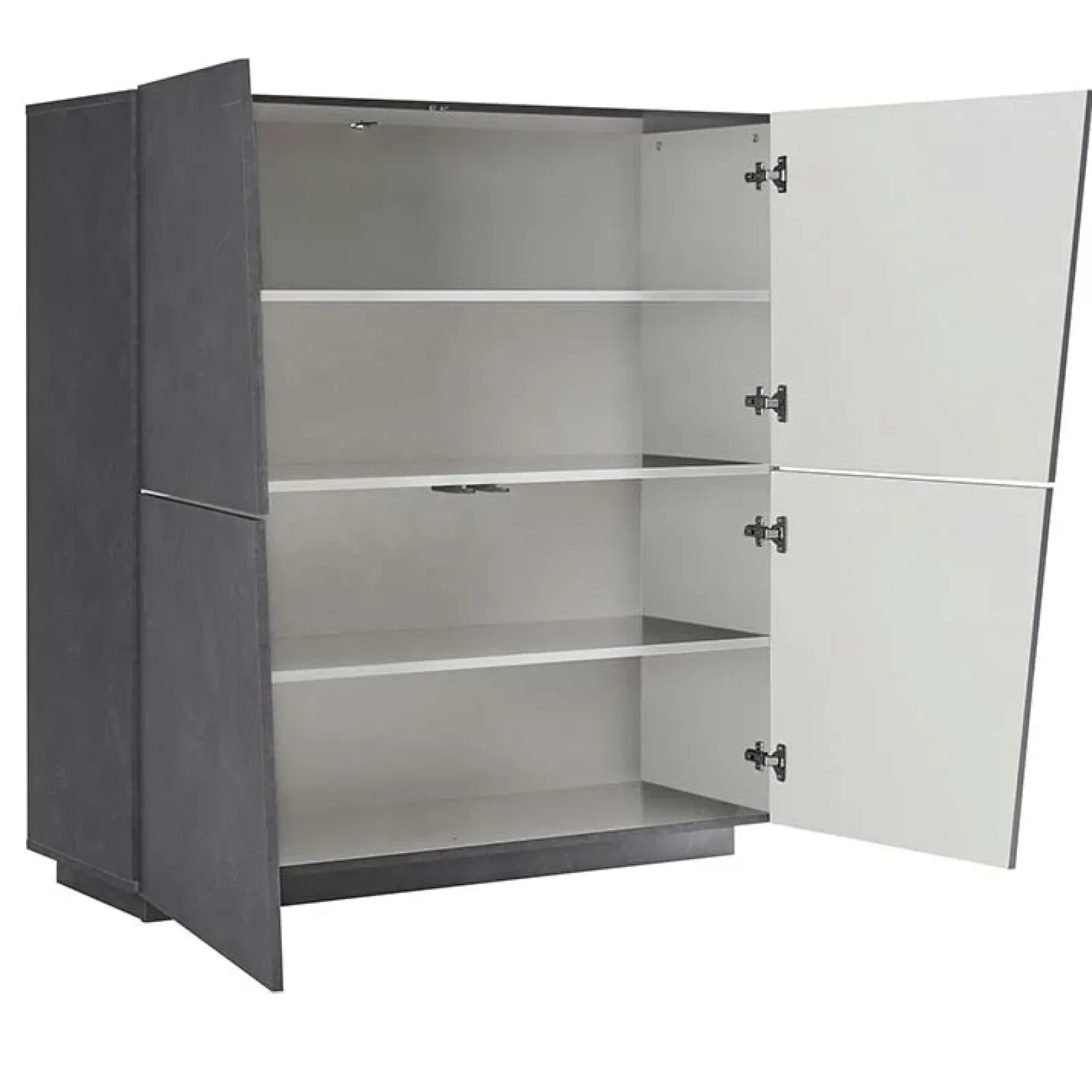 Garnero Arredamenti Credenza Alta|Credenze Moderne-Credenza alta 120x126h cm 4 ante Candia Gihome® Ossido