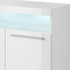 Garnero Arredamenti Credenza Alta|Credenze Moderne-Credenza alta 91x92h cm 2 ante moderna Frisk Bianco Lucido