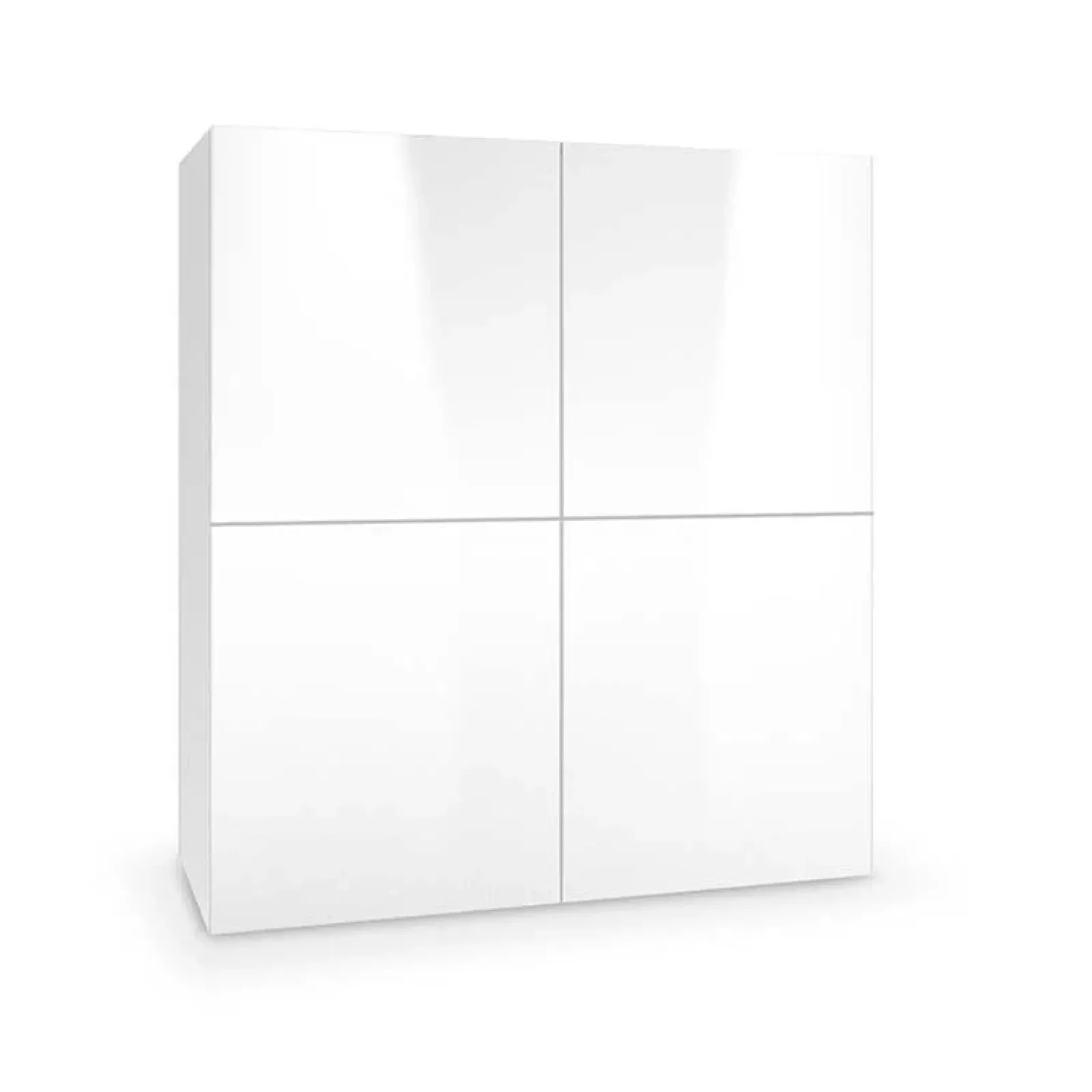 Garnero Arredamenti Credenza Alta|Credenze Moderne-Credenza alta 100x100h cm 4 ante bianco lucido Momo