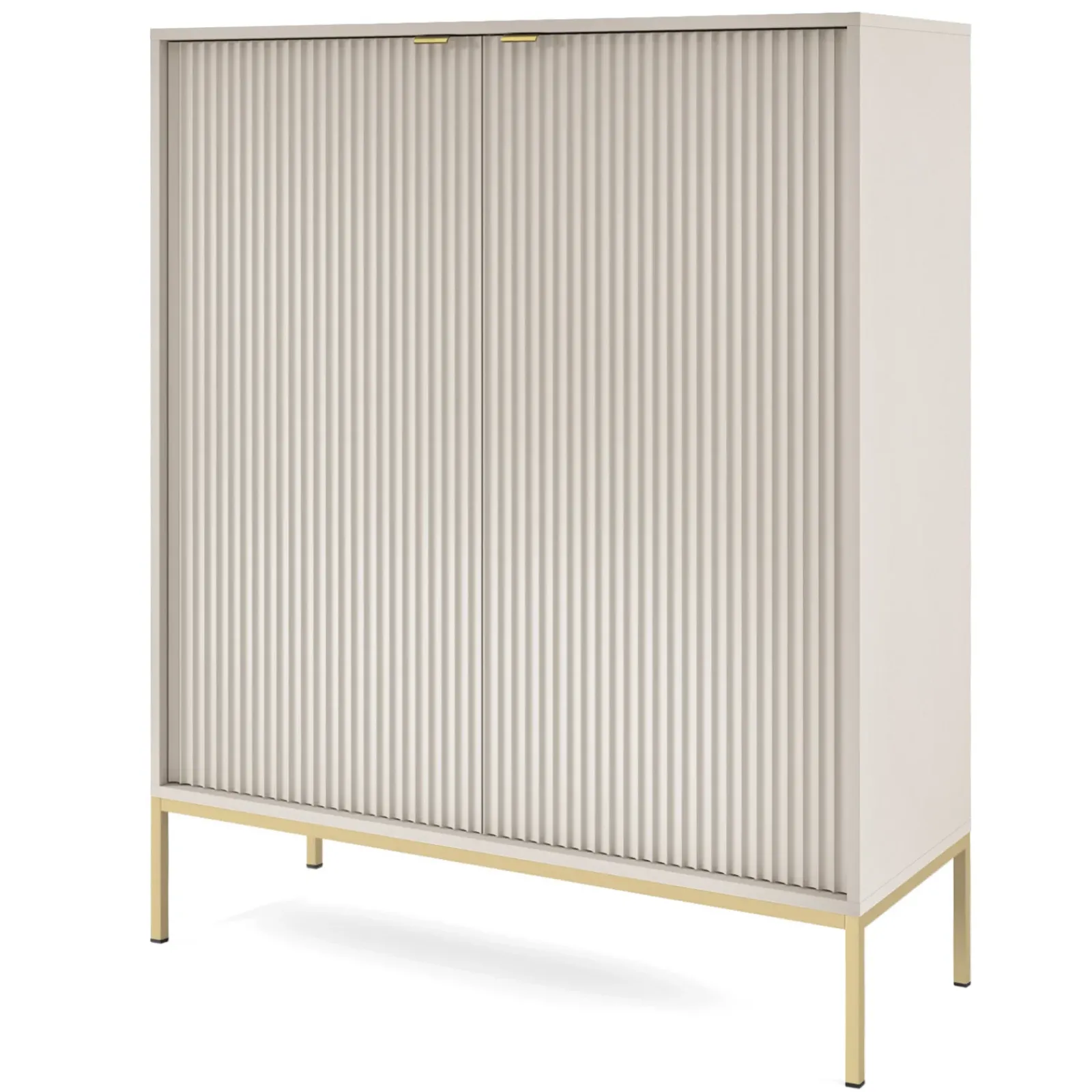 Garnero Arredamenti Credenze Moderne|Madie Moderne-Credenza alta 104x125h cm 2 ante soggiorno Alisa Beige