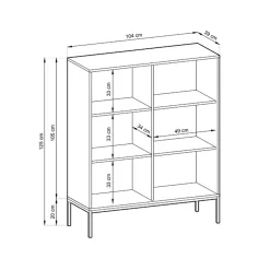 Garnero Arredamenti Credenze Moderne|Madie Moderne-Credenza alta 104x125h cm 2 ante soggiorno Alisa Beige