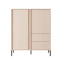 Garnero Arredamenti Credenza Alta-Credenza alta 103x123h cm 2 ante 2 cassetti beige Melly