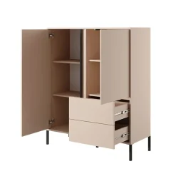 Garnero Arredamenti Credenza Alta-Credenza alta 103x123h cm 2 ante 2 cassetti beige Melly