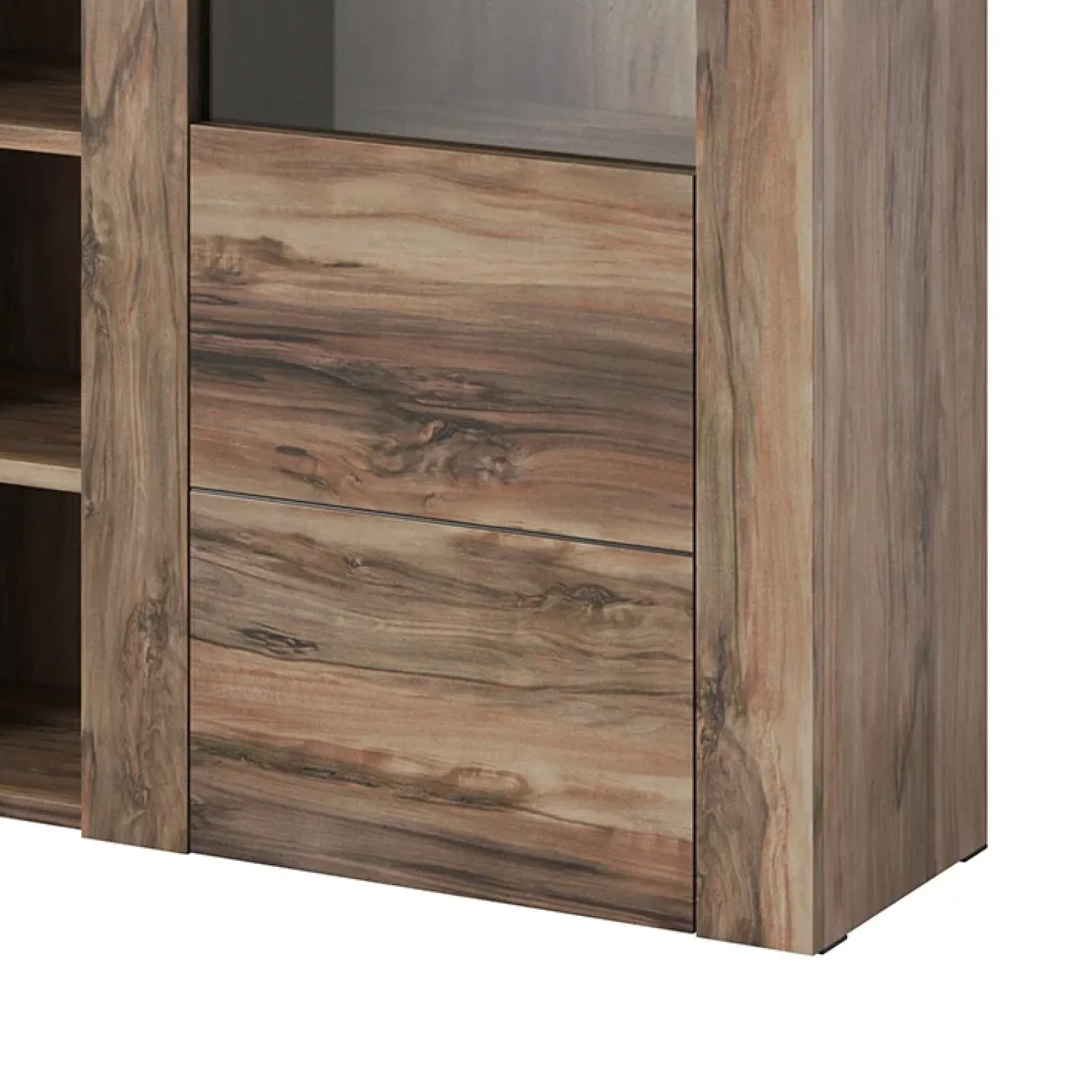 Garnero Arredamenti Credenza Alta-Credenza alta 155x130h cm 2 ante noce rovere grigio Paloma 2 Noce - Grigio