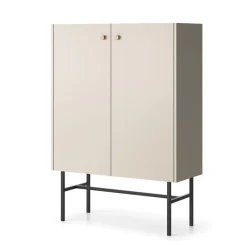 Garnero Arredamenti Credenza Alta|Credenze Moderne-Credenza alta 94x132h cm 2 ante moderna Eterna Beige