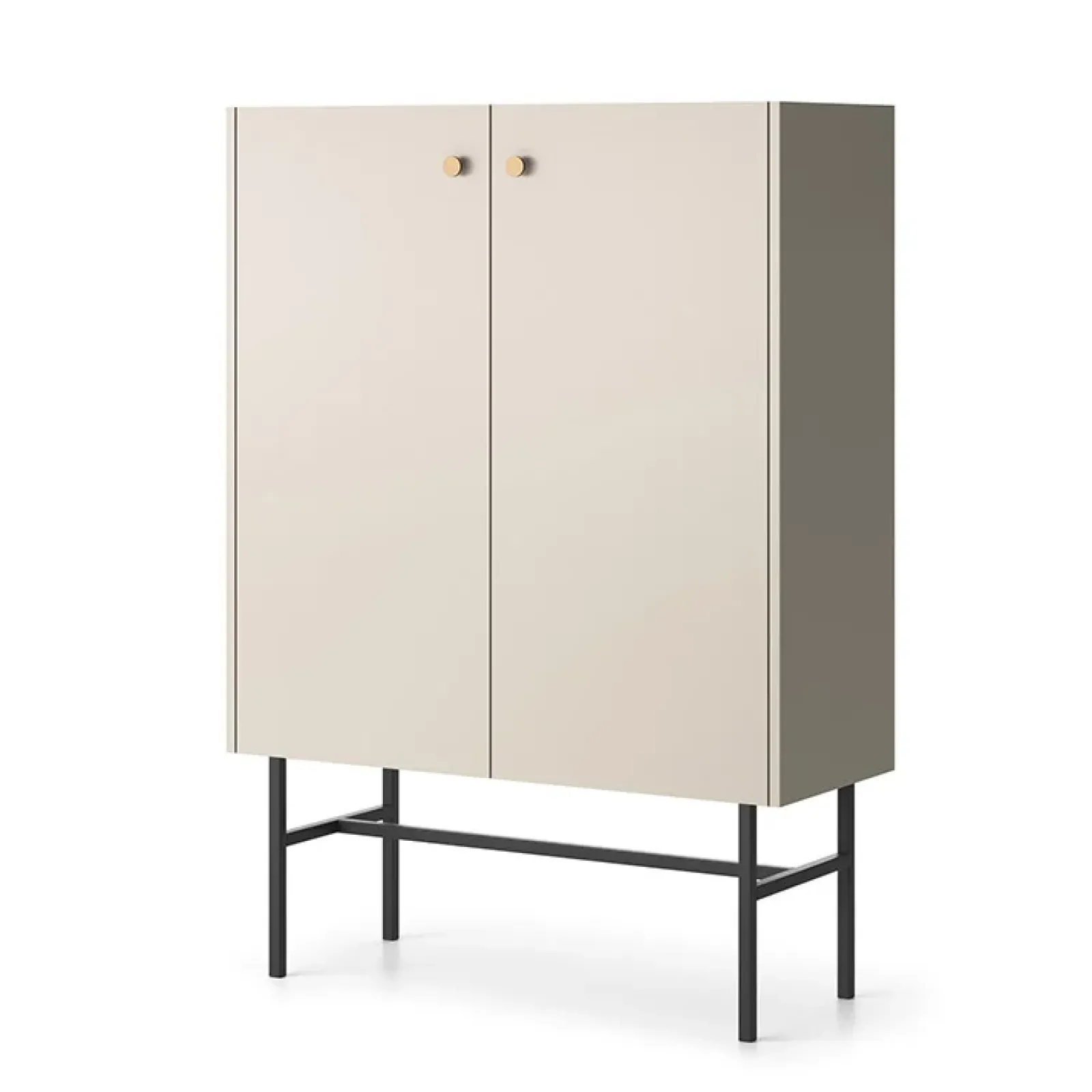 Garnero Arredamenti Credenza Alta|Credenze Moderne-Credenza alta 94x132h cm 2 ante moderna Eterna Beige