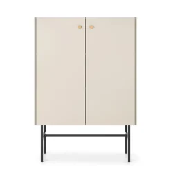 Garnero Arredamenti Credenza Alta|Credenze Moderne-Credenza alta 94x132h cm 2 ante moderna Eterna Beige