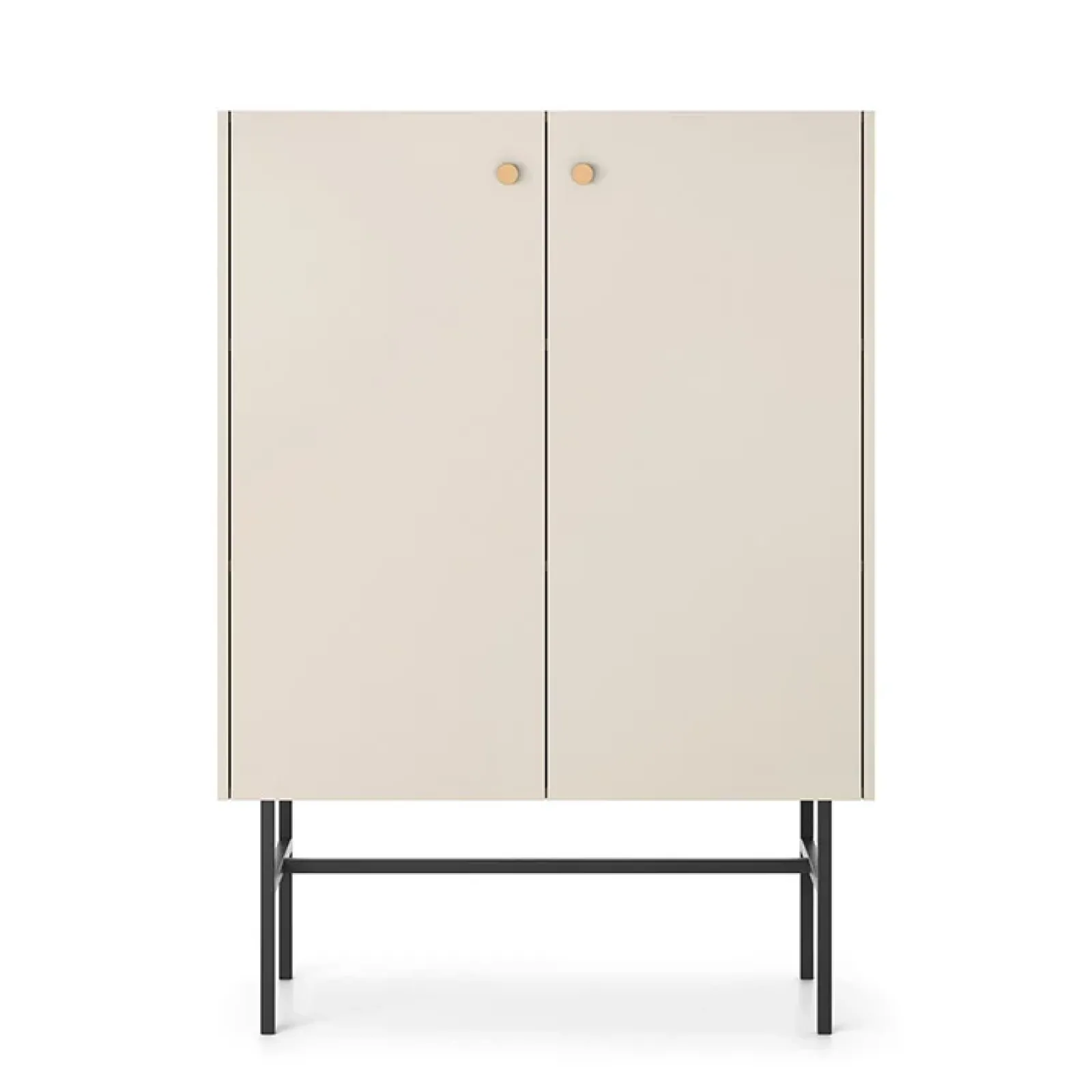 Garnero Arredamenti Credenza Alta|Credenze Moderne-Credenza alta 94x132h cm 2 ante moderna Eterna Beige