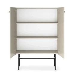 Garnero Arredamenti Credenza Alta|Credenze Moderne-Credenza alta 94x132h cm 2 ante moderna Eterna Beige