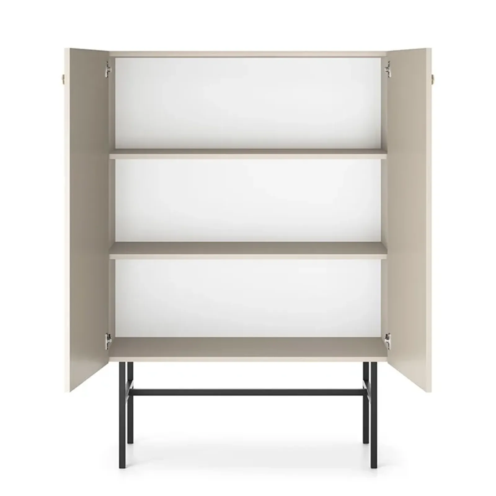 Garnero Arredamenti Credenza Alta|Credenze Moderne-Credenza alta 94x132h cm 2 ante moderna Eterna Beige