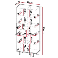 Garnero Arredamenti Credenza Alta-Credenza alta 80x190h cm 3 ante cannettato moderna beige Vanessa