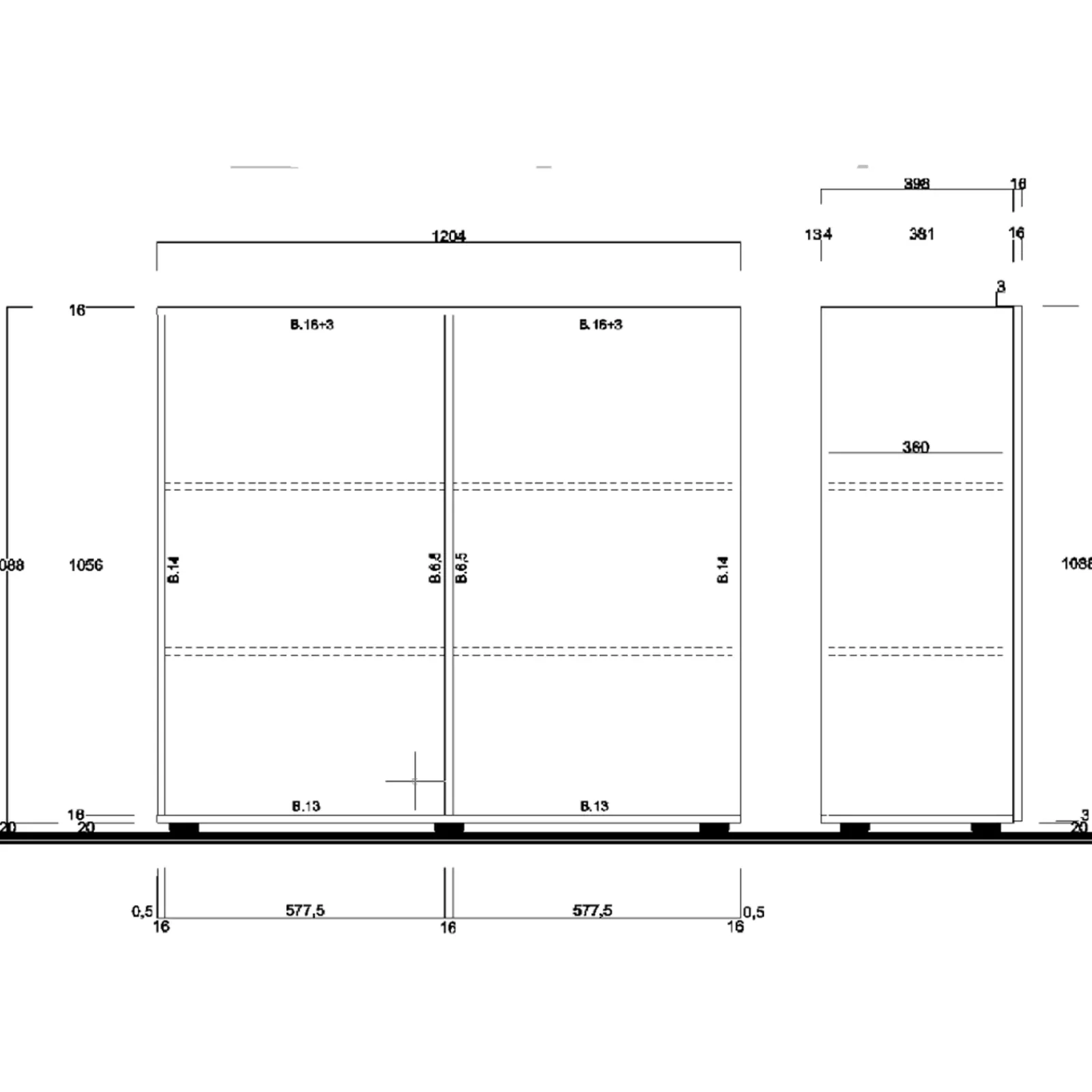 Garnero Arredamenti Credenza Alta-Credenza alta 121x111h cm 2 ante samoa con serigrafia Paradise Rovere