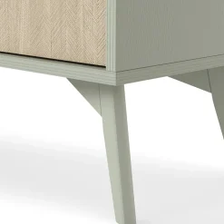 Garnero Arredamenti Credenza Alta-Credenza alta 80x160h cm 2 ante verde salvia rovere Myrta Rovere - Verde salvia