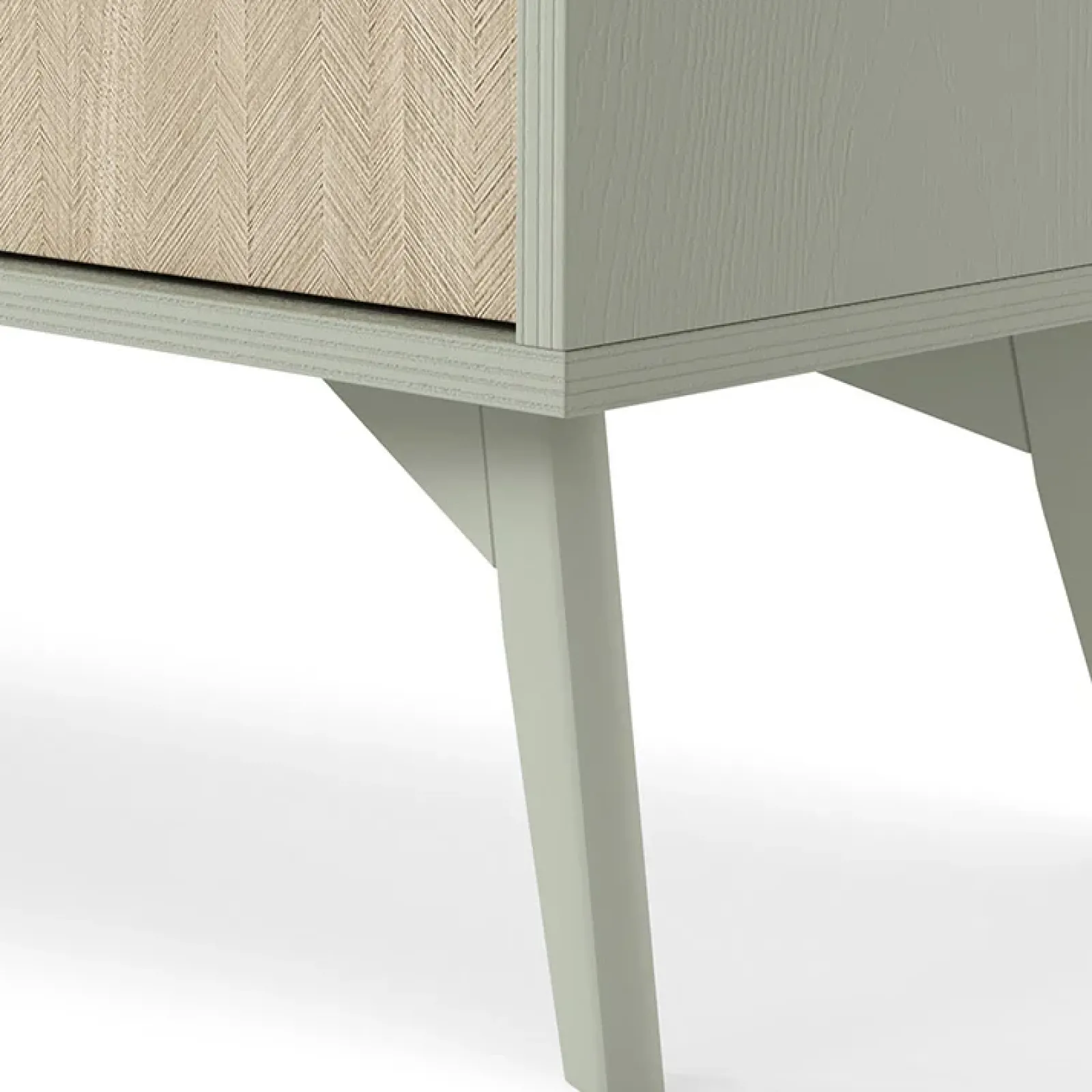 Garnero Arredamenti Credenza Alta-Credenza alta 80x160h cm 2 ante verde salvia rovere Myrta Rovere - Verde salvia