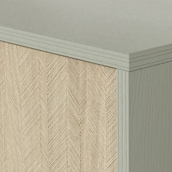 Garnero Arredamenti Credenza Alta-Credenza alta 80x160h cm 2 ante verde salvia rovere Myrta Rovere - Verde salvia