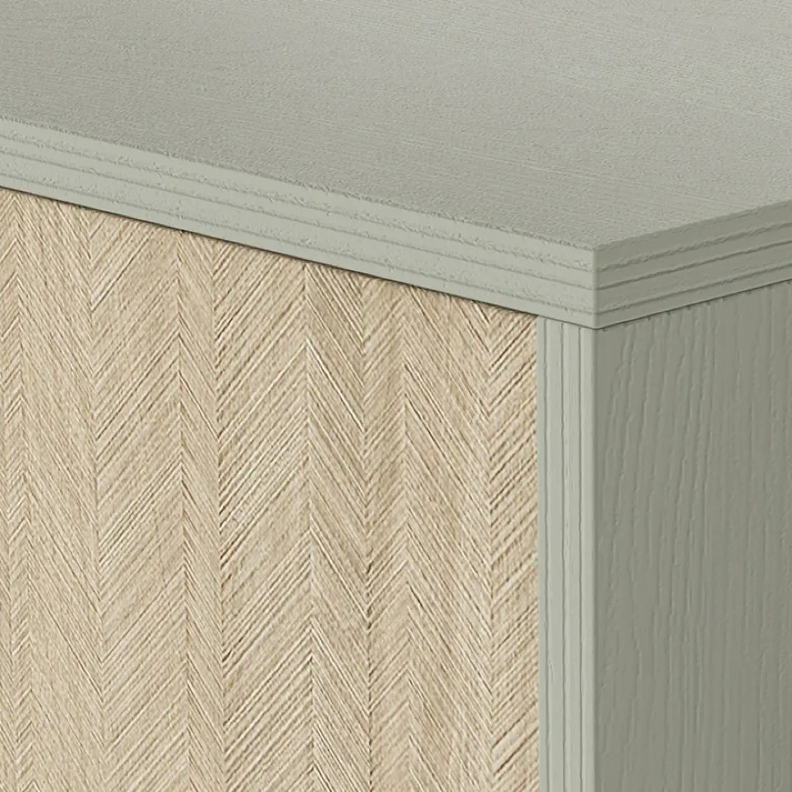 Garnero Arredamenti Credenza Alta-Credenza alta 80x160h cm 2 ante verde salvia rovere Myrta Rovere - Verde salvia