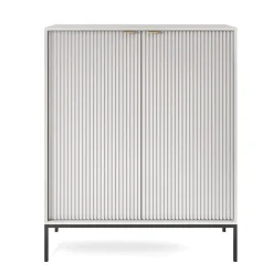 Garnero Arredamenti Credenza Alta|Credenze Moderne-Credenza alta 104x125h cm 2 ante soggiorno Alisa Grigio