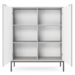 Garnero Arredamenti Credenza Alta|Credenze Moderne-Credenza alta 104x125h cm 2 ante soggiorno Alisa Grigio