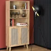 Garnero Arredamenti Credenza Alta-Credenza alta 80x173h cm con libreria 2 ante 3 vani moderna rovere Sombra