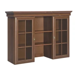 Garnero Arredamenti Credenza Alta|Mobili Arte Povera-Credenza alta 128x195h cm con vetrina arte povera quercia Kelly Noce