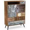 Garnero Arredamenti Credenza Alta|Credenze Moderne-Credenza alta 100x140h cm industrial multicolore acciaio nero Kabul