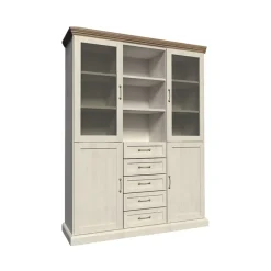 Garnero Arredamenti Credenza Alta-Credenza alta 127x187h cmi con vetrina pino frassinato rovere Blend