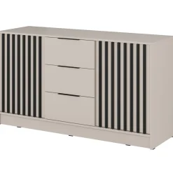 Garnero Arredamenti Credenze Moderne|Madie Moderne-Credenza moderna 155x86h cm 2 ante 3 cassetti cashmere Miller Beige