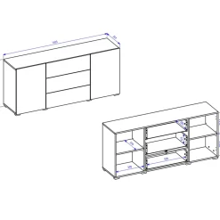 Garnero Arredamenti Credenze Moderne|Madie Moderne-Credenza sospesa 140x63h cm moderna Fusion Rovere