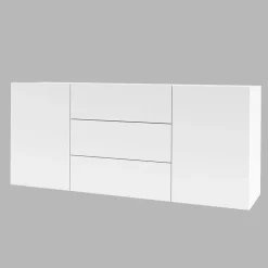 Garnero Arredamenti Credenze Moderne|Madie Moderne-Credenza sospesa 140x63h cm moderna  bianca Fusion Bianco Opaco