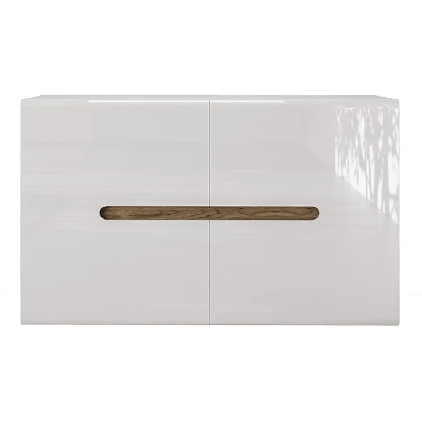 Garnero Arredamenti Credenze Moderne|Madie Moderne-Credenza 120x78cm 2 ante moderna bianco lucido Biancastagno