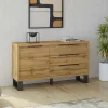 Garnero Arredamenti Credenze Moderne|Madie Moderne-Credenza 144x83h cm 1 anta 3 cassetti moderna quercia nero Petra