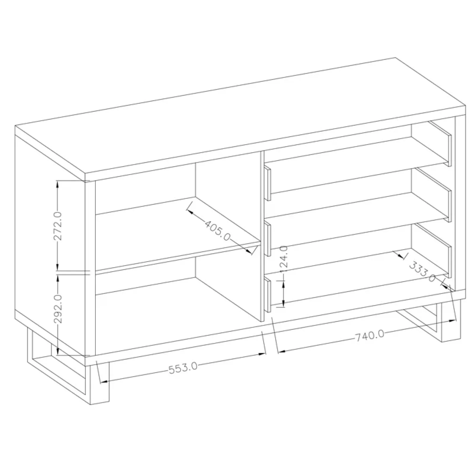 Garnero Arredamenti Credenze Moderne|Madie Moderne-Credenza 144x83h cm 1 anta 3 cassetti moderna quercia nero Petra