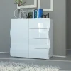 Garnero Arredamenti Credenze Moderne|Madie Moderne-Credenza 90x81h cm 1 anta 4 cassetti soggiorno bianco lucido Sea Gihome®