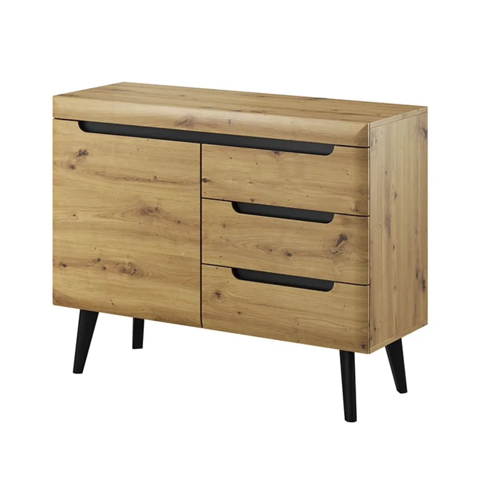 Garnero Arredamenti Credenze Moderne|Madie Moderne-Credenza 107x83h cm 1 anta 3 cassetti moderna rovere Alimena Gihome®