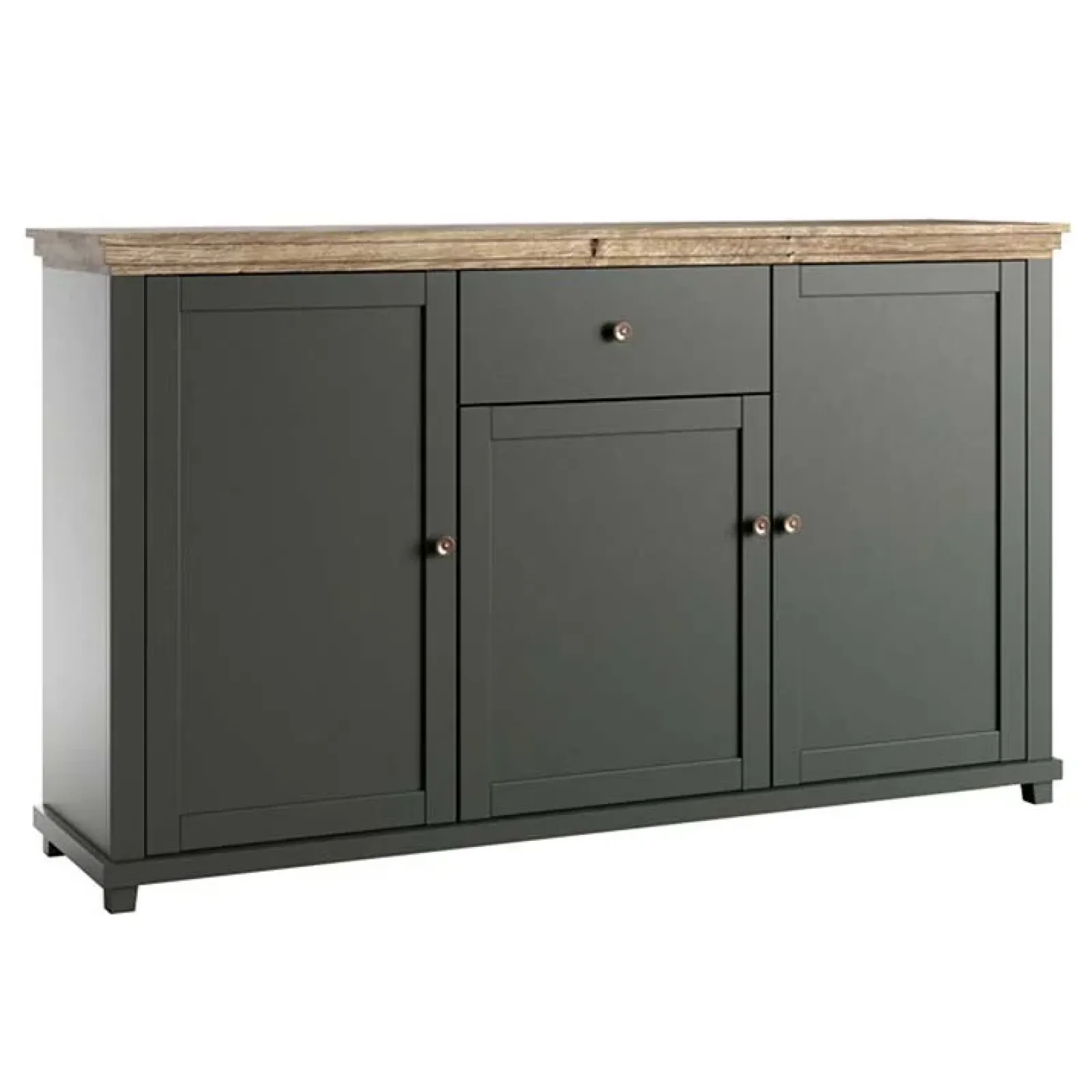 Garnero Arredamenti Credenze Moderne|Madie Moderne-Credenza 160x93h cm 3 ante 1 cassetto moderna quercia Texel Verde