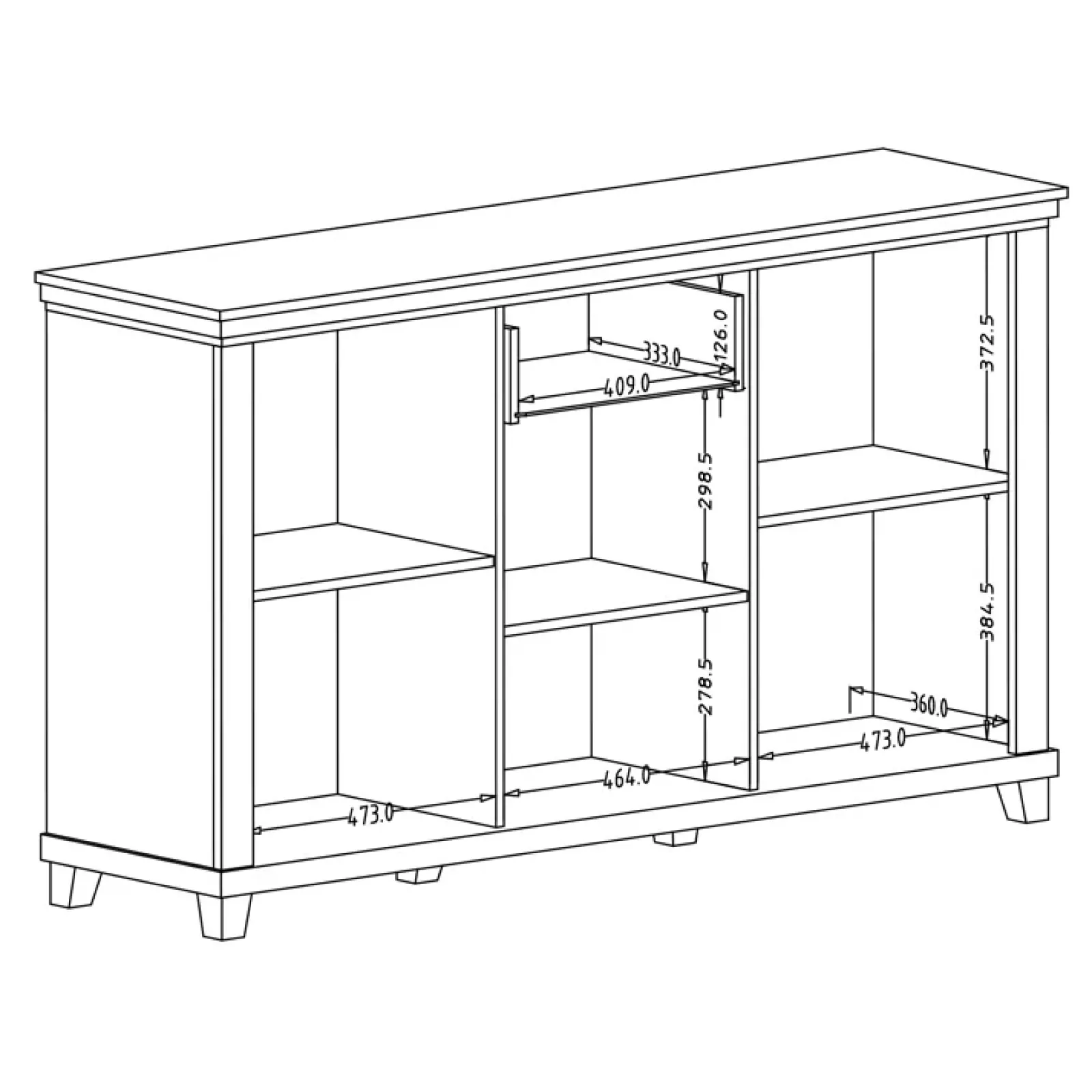 Garnero Arredamenti Credenze Moderne|Madie Moderne-Credenza 160x93h cm 3 ante 1 cassetto moderna quercia Texel Verde