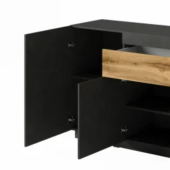 Garnero Arredamenti Credenze Moderne|Madie Moderne-Credenza 150x85h cm 3 ante 1 cassetto moderna antracite rovere Bahama