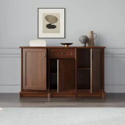 Garnero Arredamenti Mobili Arte Povera-Credenza 153x90h cm 3 ante 1 cassetto arte povera noce Toscana