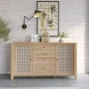 Garnero Arredamenti Credenze Moderne-Credenza 164x91h cm 2 ante 4 cassetti moderna rovere naturale Astoria