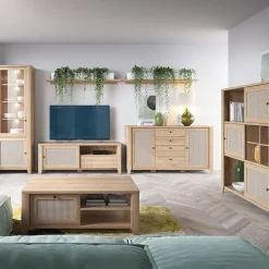 Garnero Arredamenti Credenze Moderne-Credenza 164x91h cm 2 ante 4 cassetti moderna rovere naturale Astoria