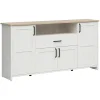 Garnero Arredamenti Credenze Moderne|Madie Moderne-Credenza 194x99h cm 4 ante 1 cassetto scandinava bianco frassinato rovere Lars