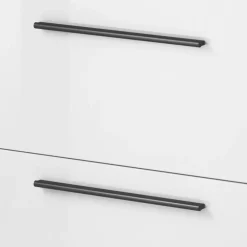 Garnero Arredamenti Credenze Moderne|Madie Moderne-Credenza 180x103h cm 2 ante 3 cassetti con vetrinetta moderna bianco opaco e lucido Maiorca Bianco Lucido