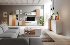 Garnero Arredamenti Credenze Moderne|Madie Moderne-Credenza 160x94h cm 2 ante 4 cassetti moderna quercia bianco opaco James